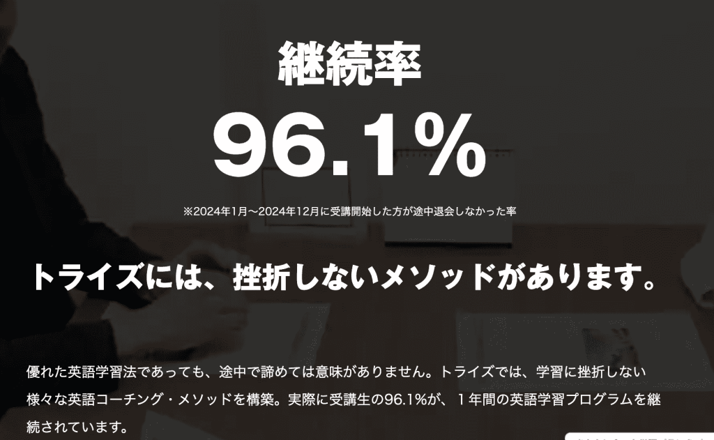 TORAIZ（トライズ）　継続率